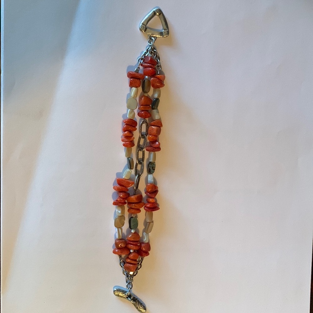 Retired Silpada coral abalone and mother of pearl  bracelet